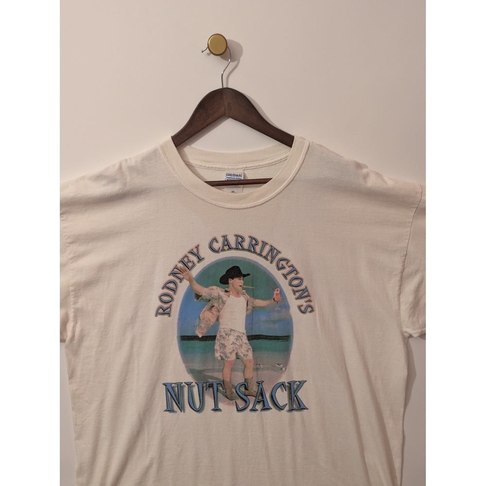 Gildan Rodney Carrington T-Shirt Mens XXL White Good Nut Sack Comedy Tour Tee